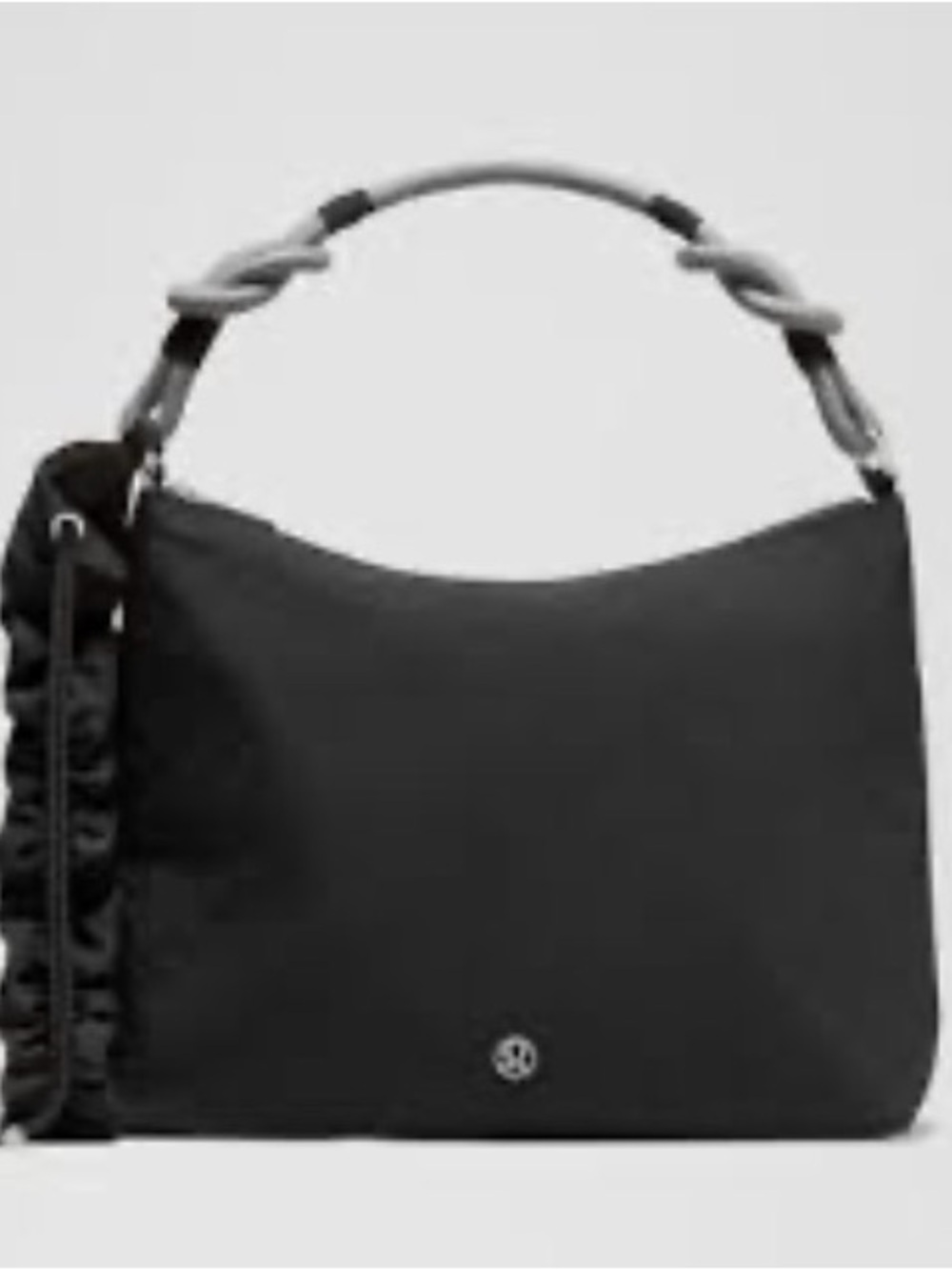Large lululemon athletica 22L Black Shoulder Hobo Tote with Braided Accent